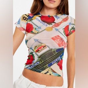 Miaou Mini Tee in Figaro Size M NWOT